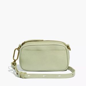 Madewell Leather Carabiner Mini Crossbody Bag in Frosted Willow